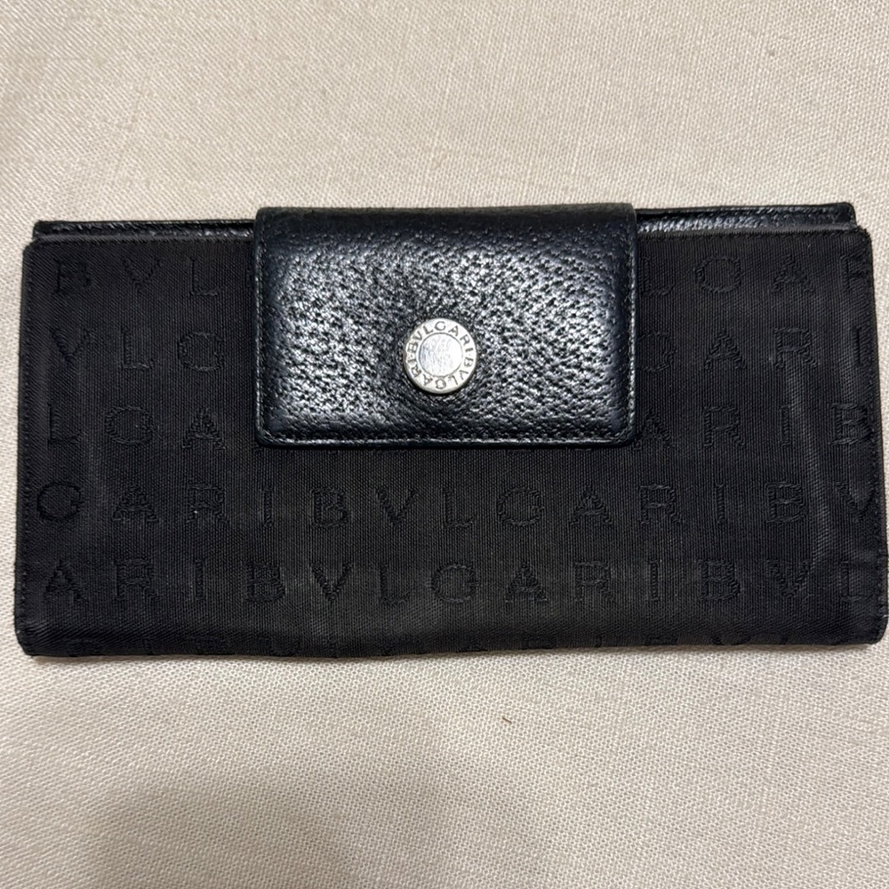 Authentic Bvlgari Logo Mania Long Wallet – Black